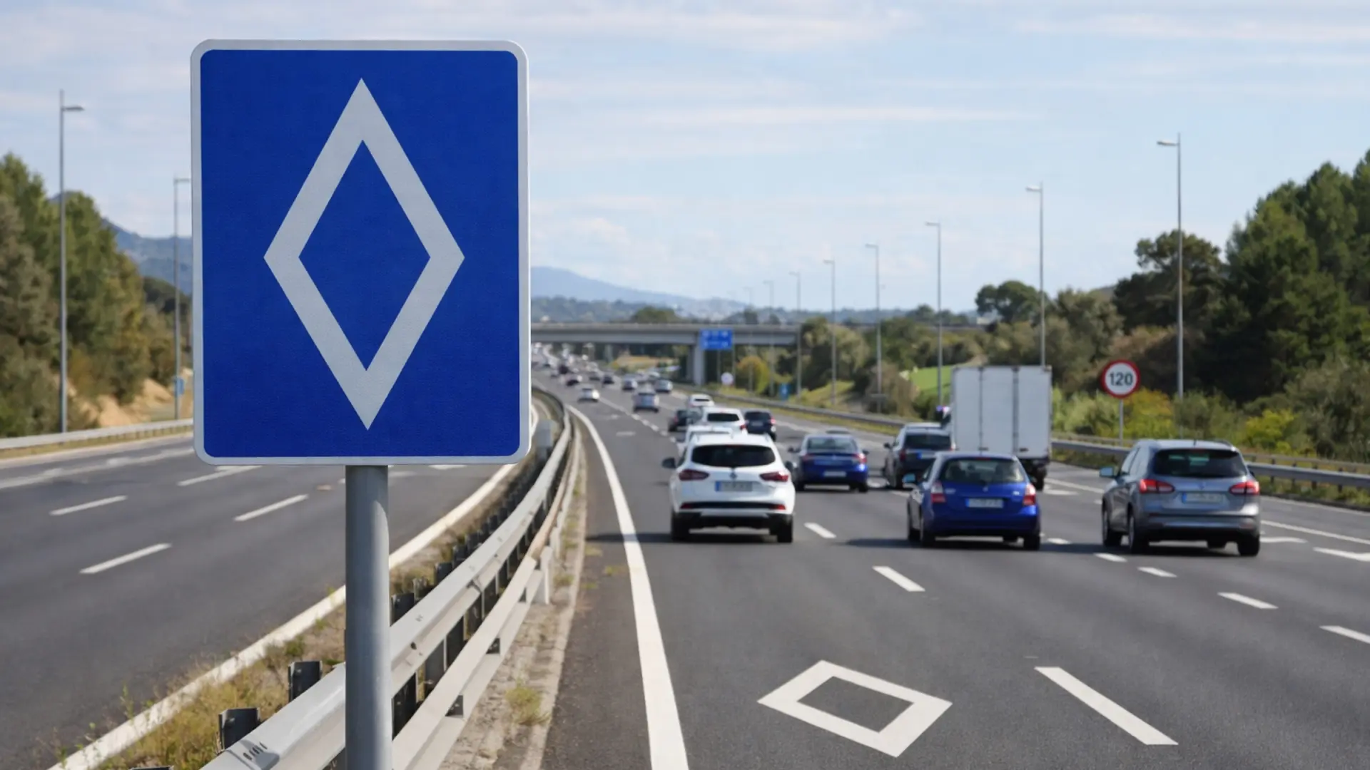 Le rombo blanc sur fond bleu : ce que vous devez savoir sur les voies réservées aux véhicules occupés